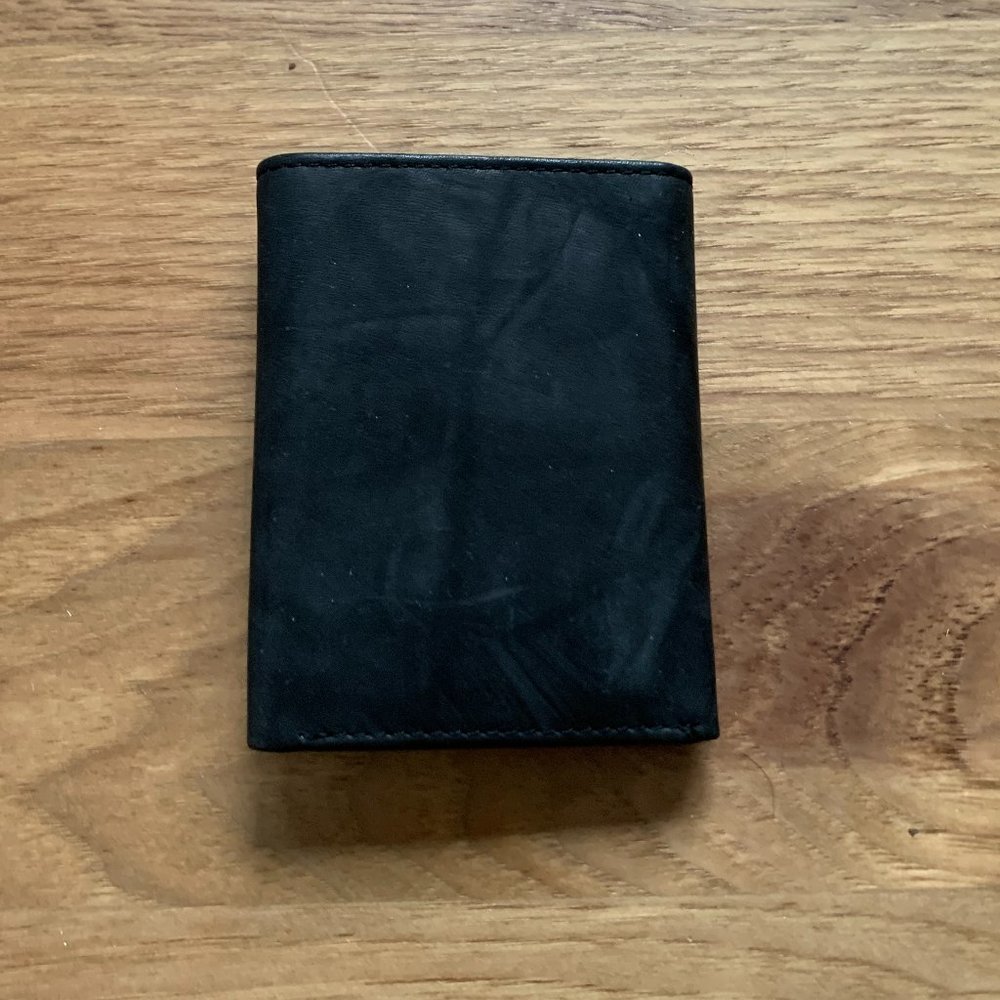The Natural Way Black Leather Tri-Fold Wallet - Brand New